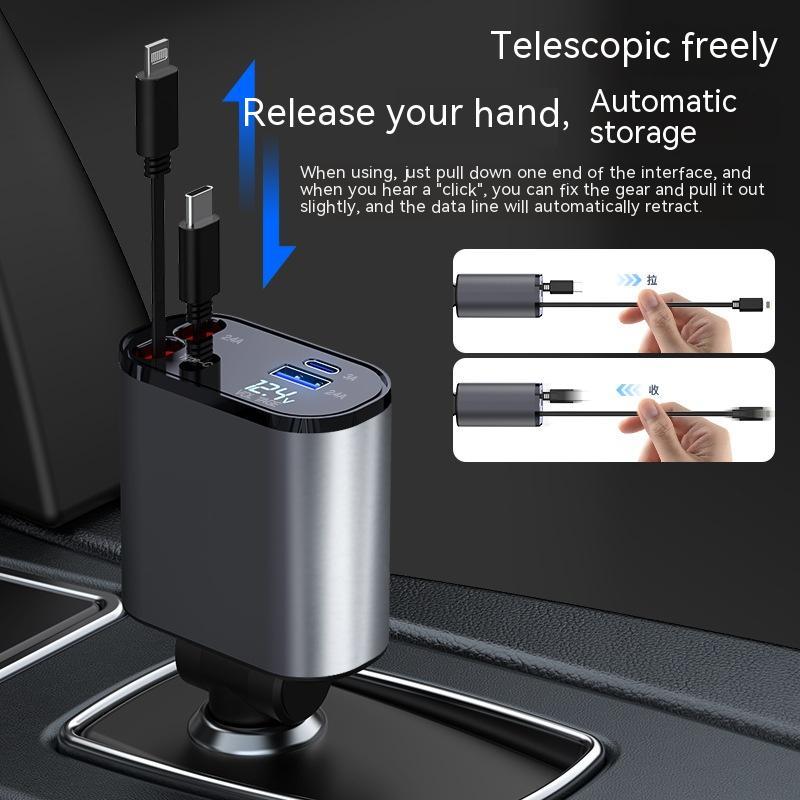 Metal Car Charger 100W Fast Charging USB Type C Power Adapter