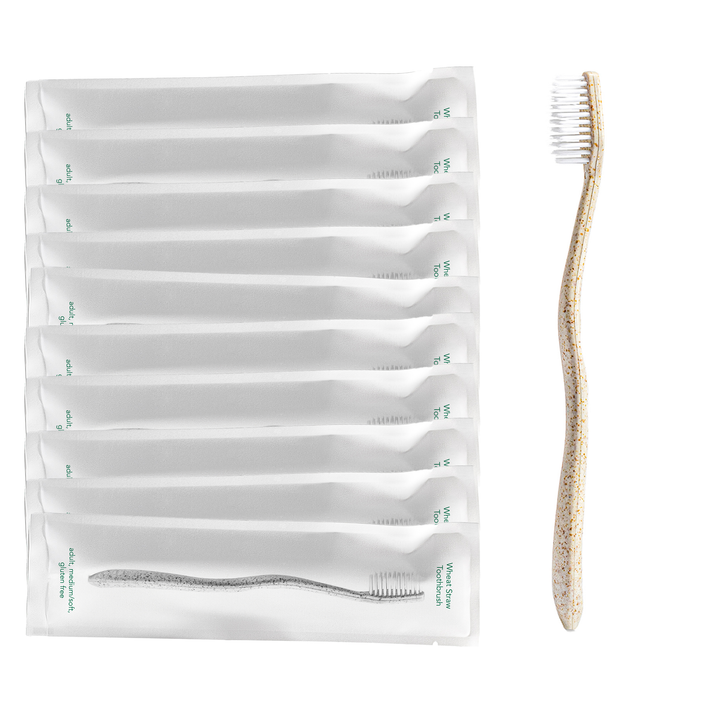 Gentle Green Wheat Straw Toothbrush Family Pack BPA Free Travel Friendly