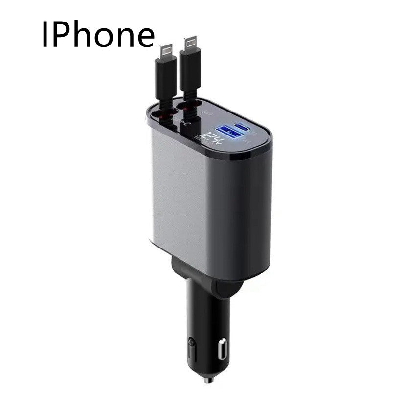 Metal Car Charger 100W Fast Charging USB Type C Power Adapter