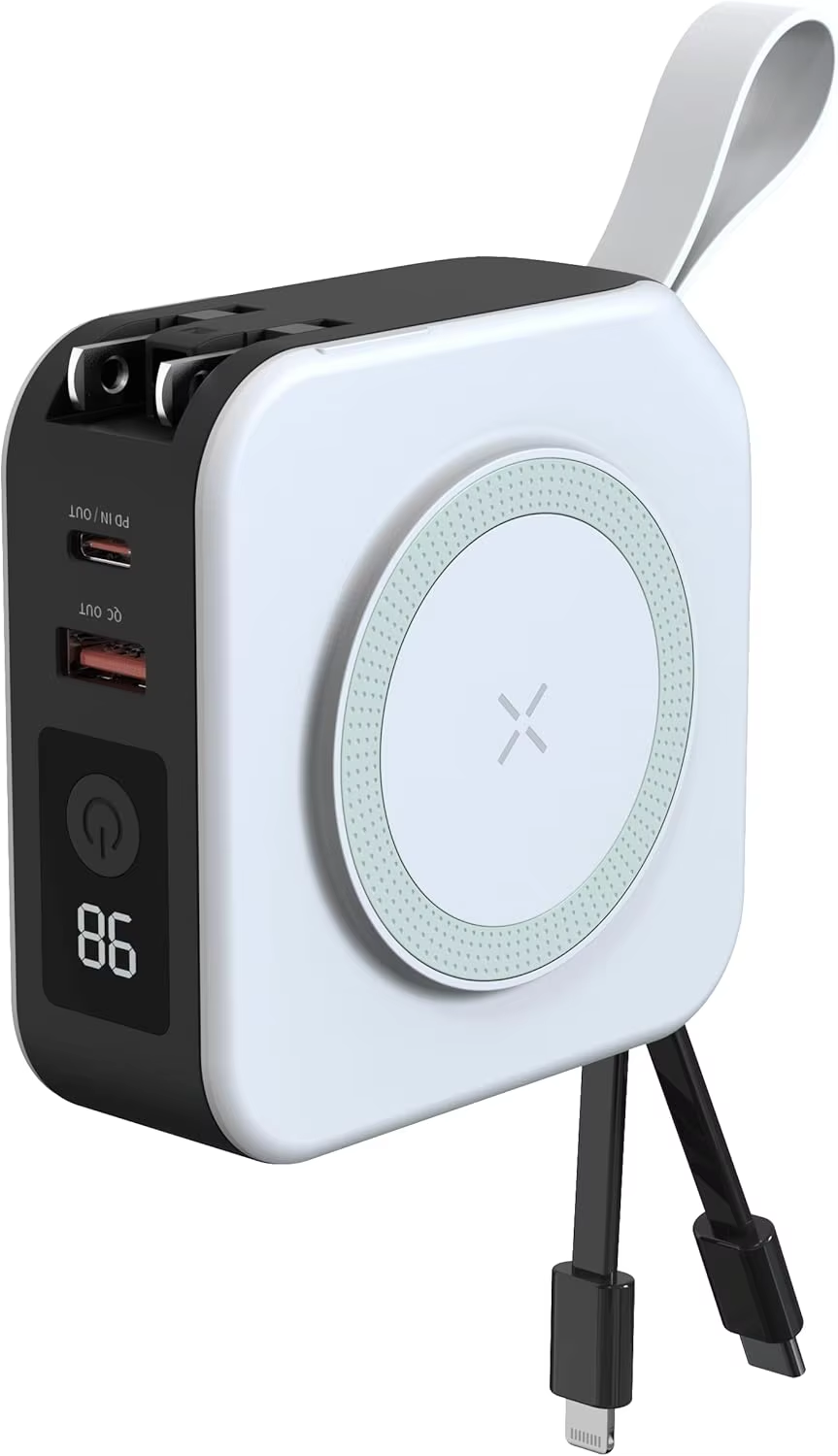 Five In One Magnetic Wireless Power Bank Portable Fast Travel Charger