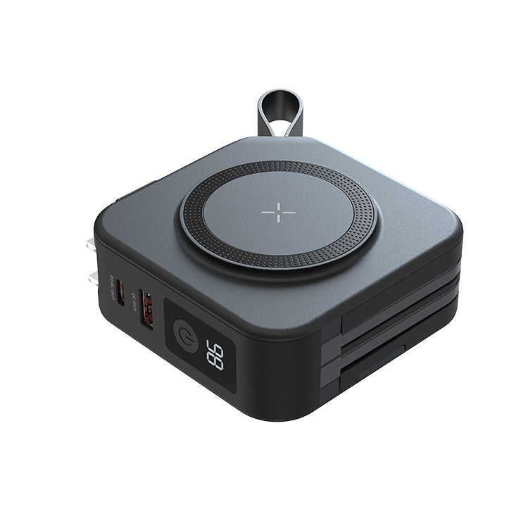 Five In One Magnetic Wireless Power Bank Portable Fast Travel Charger