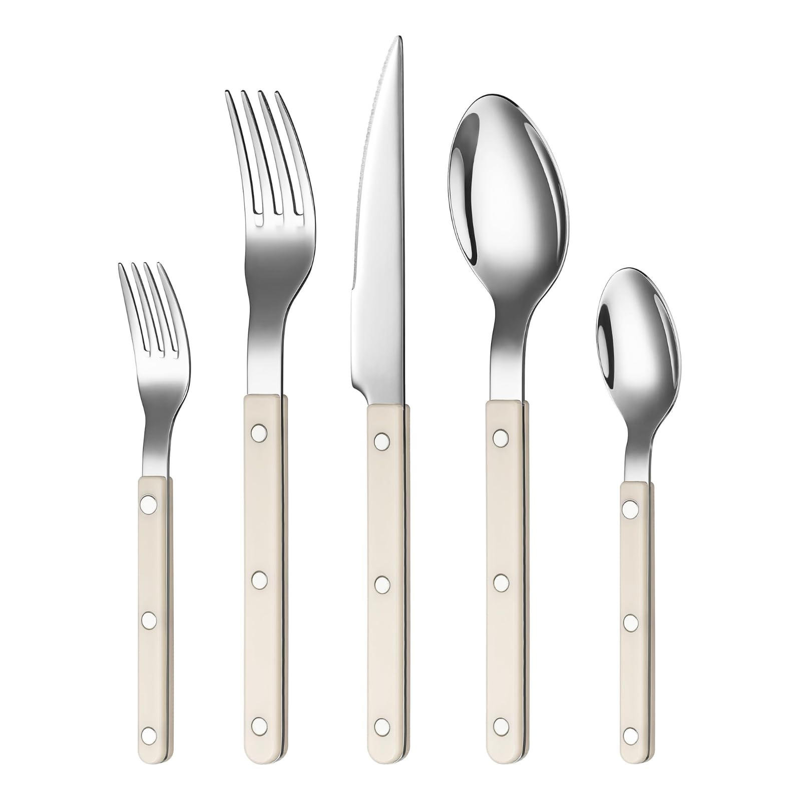Cream Cutlery Set of 20 –18/8 Stainless Steel Flatware