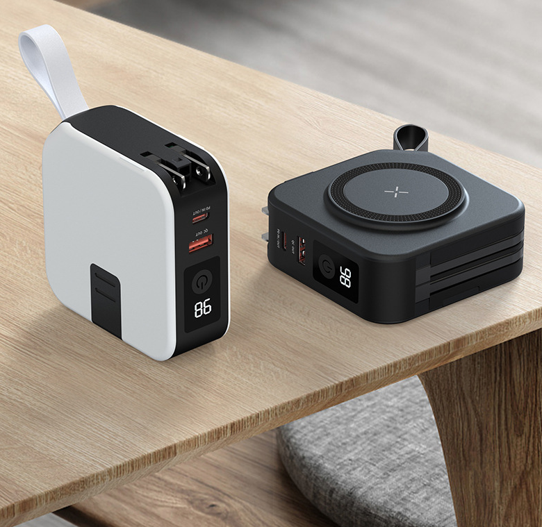 Five In One Magnetic Wireless Power Bank Portable Fast Travel Charger