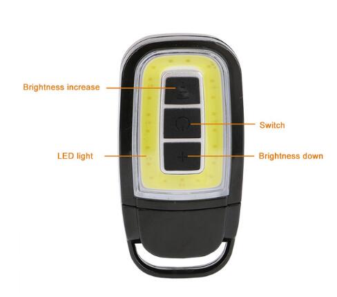 Mini USB Rechargeable LED Flashlight COB Torch with Red Lighting