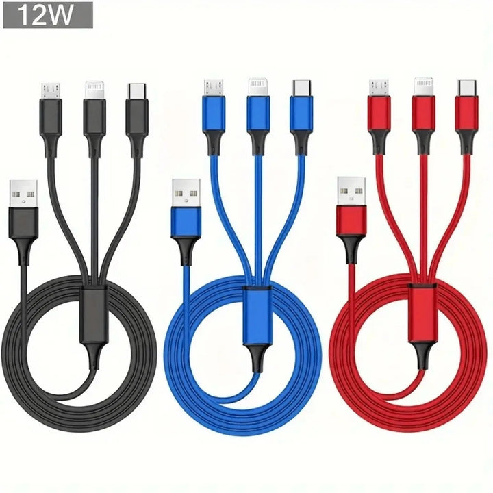 Three In One USB Charging Cable Type C Multiport Fast Charger