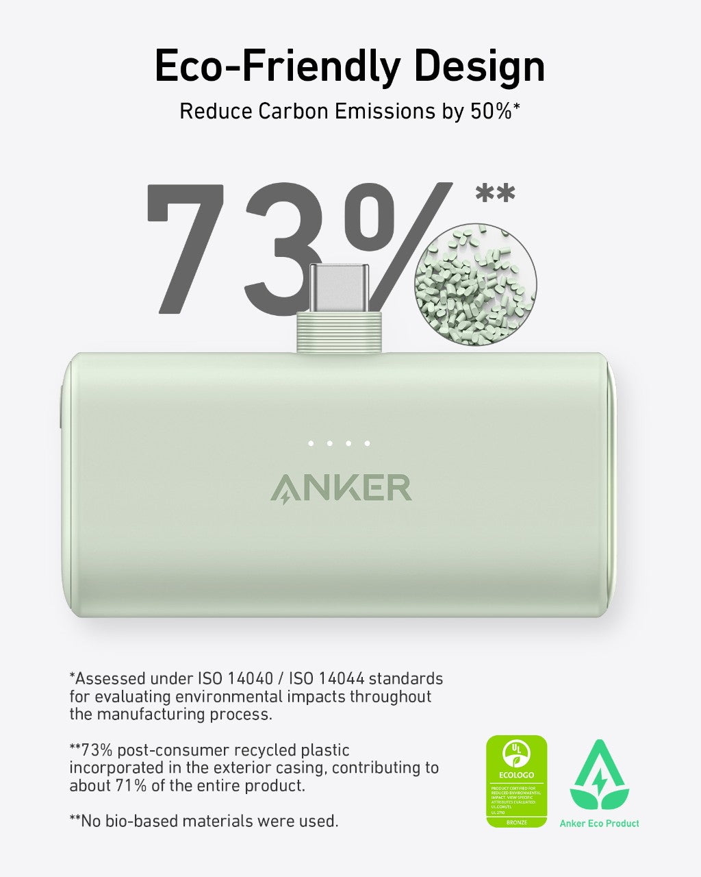 Nano Power Bank (22.5W, Built-In USB-C Connector)