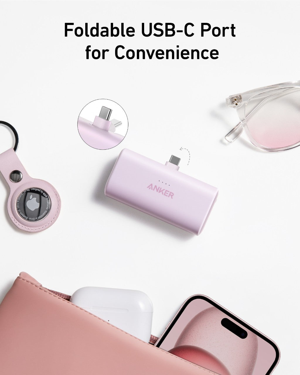 Nano Power Bank (22.5W, Built-In USB-C Connector)
