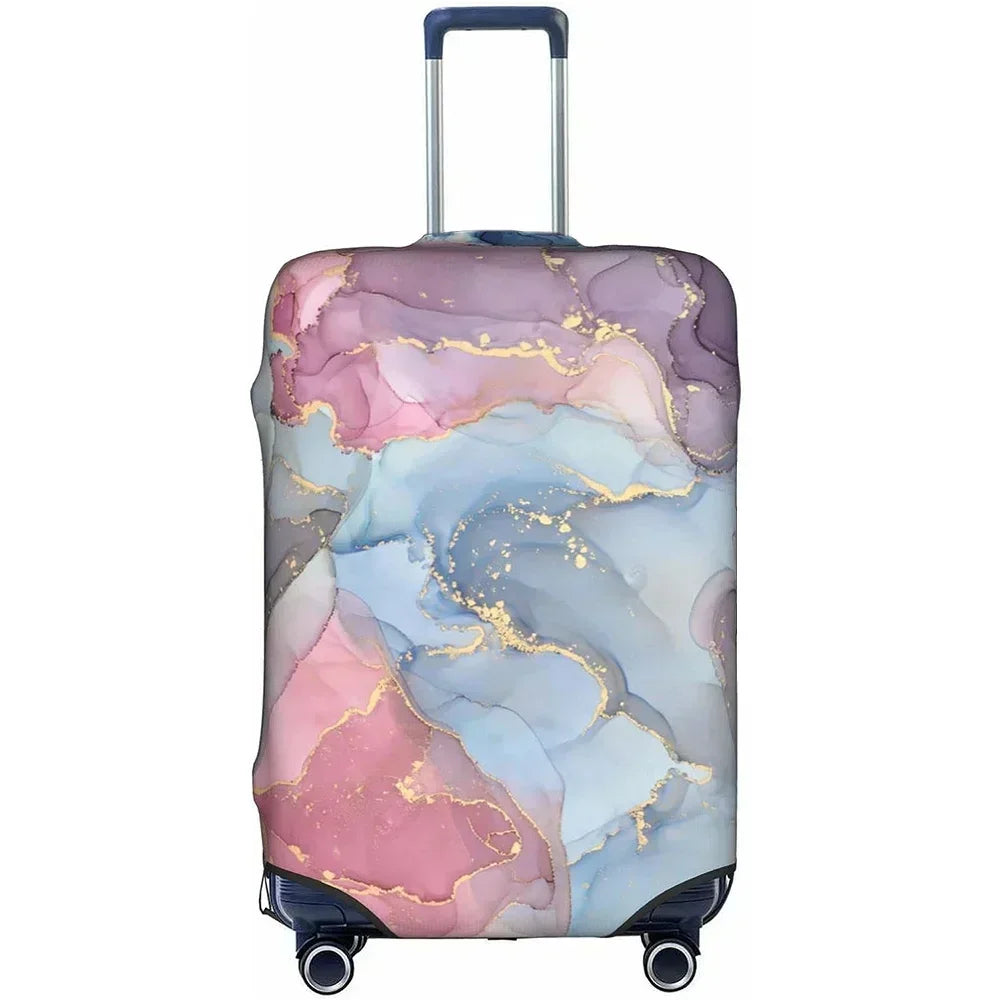 Washable Stretch Luggage Cover Geometric Print Suitcase Protector Travel Accessory Case