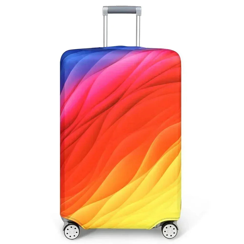 Washable Stretch Luggage Cover Geometric Print Suitcase Protector Travel Accessory Case
