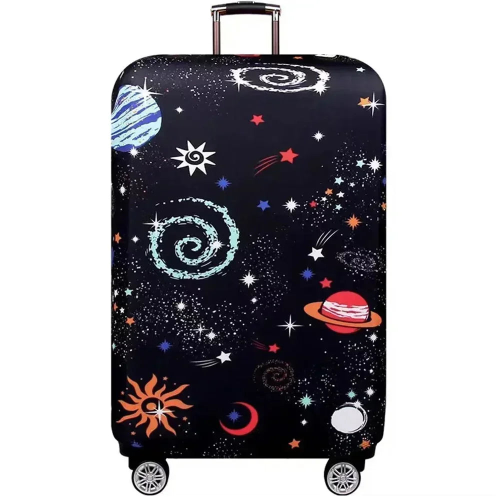 Washable Stretch Luggage Cover Geometric Print Suitcase Protector Travel Accessory Case