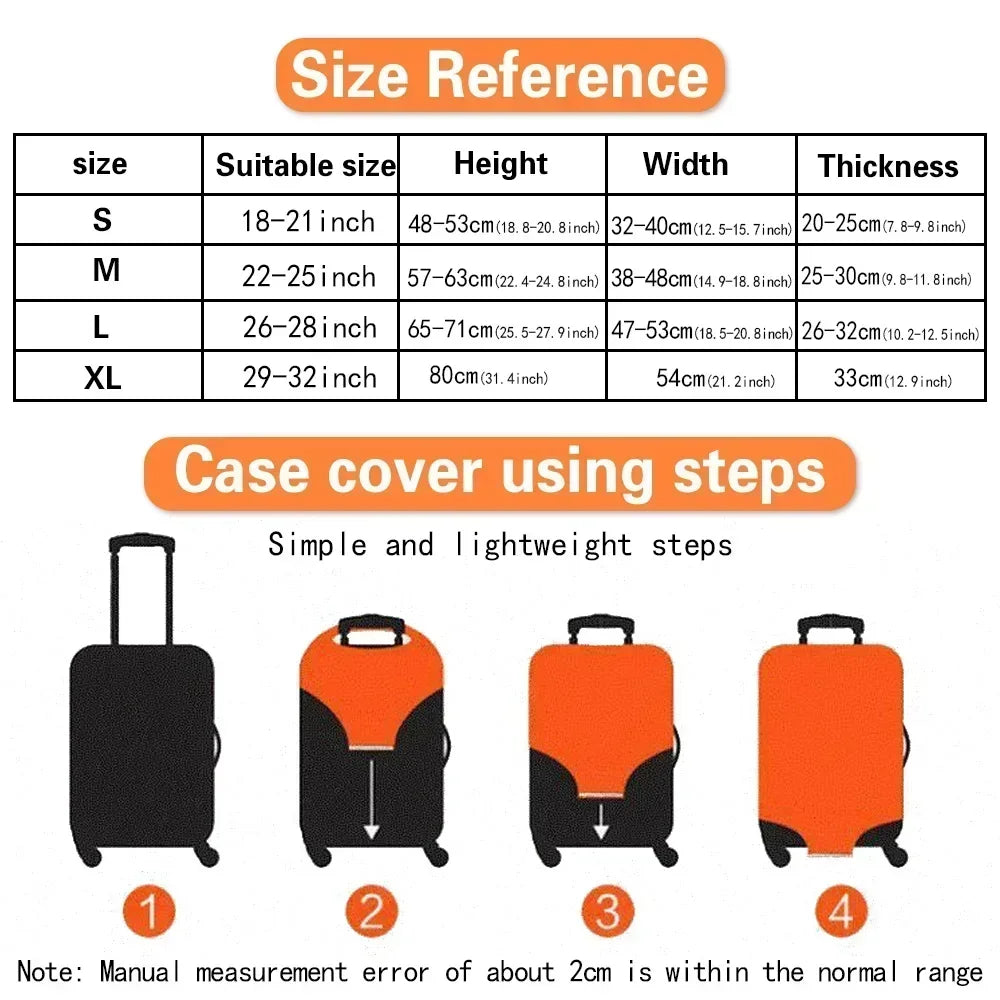 Washable Stretch Luggage Cover Geometric Print Suitcase Protector Travel Accessory Case