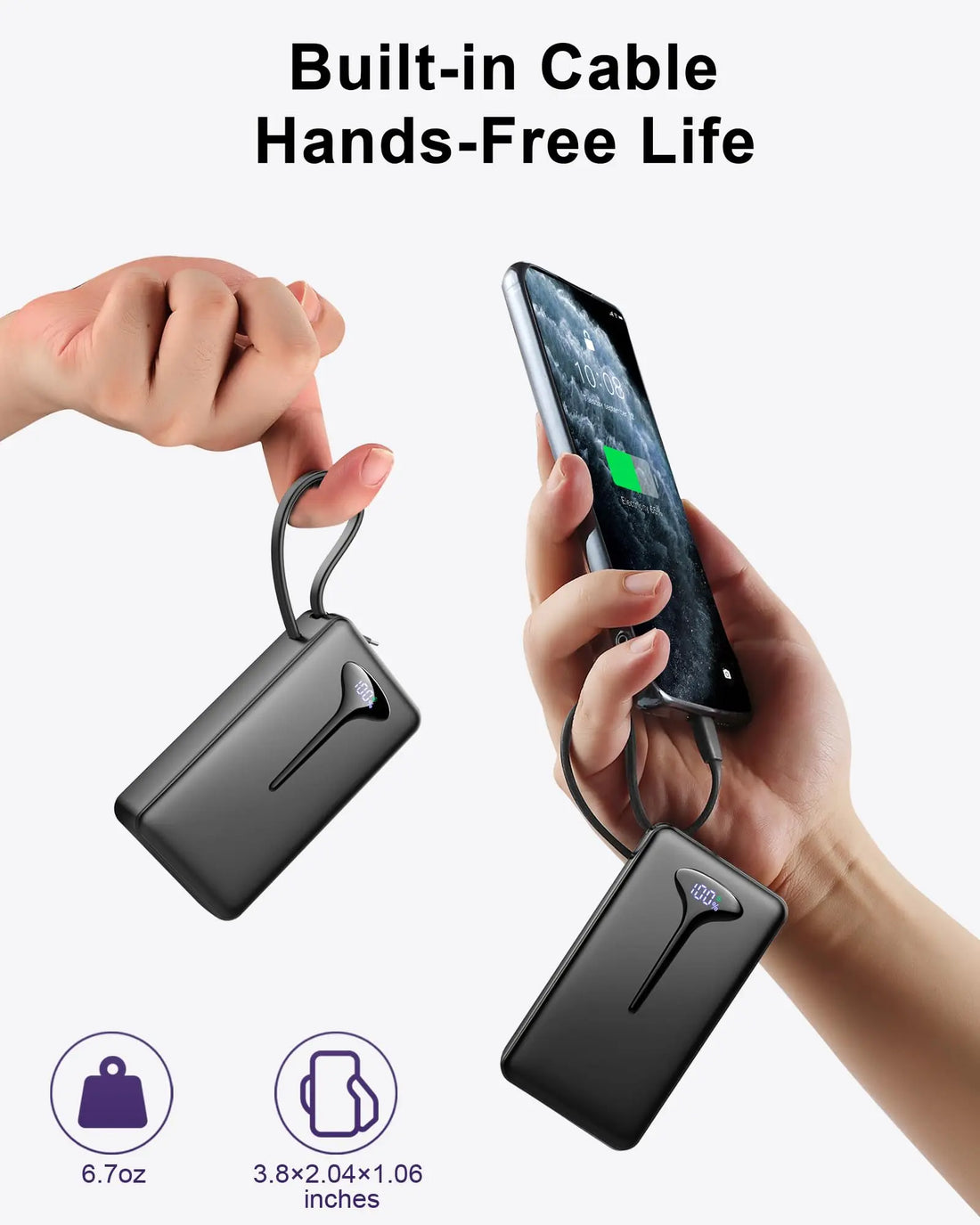 10000mAh Portable Power Bank Fast Charging USB C Travel Charger Essentials