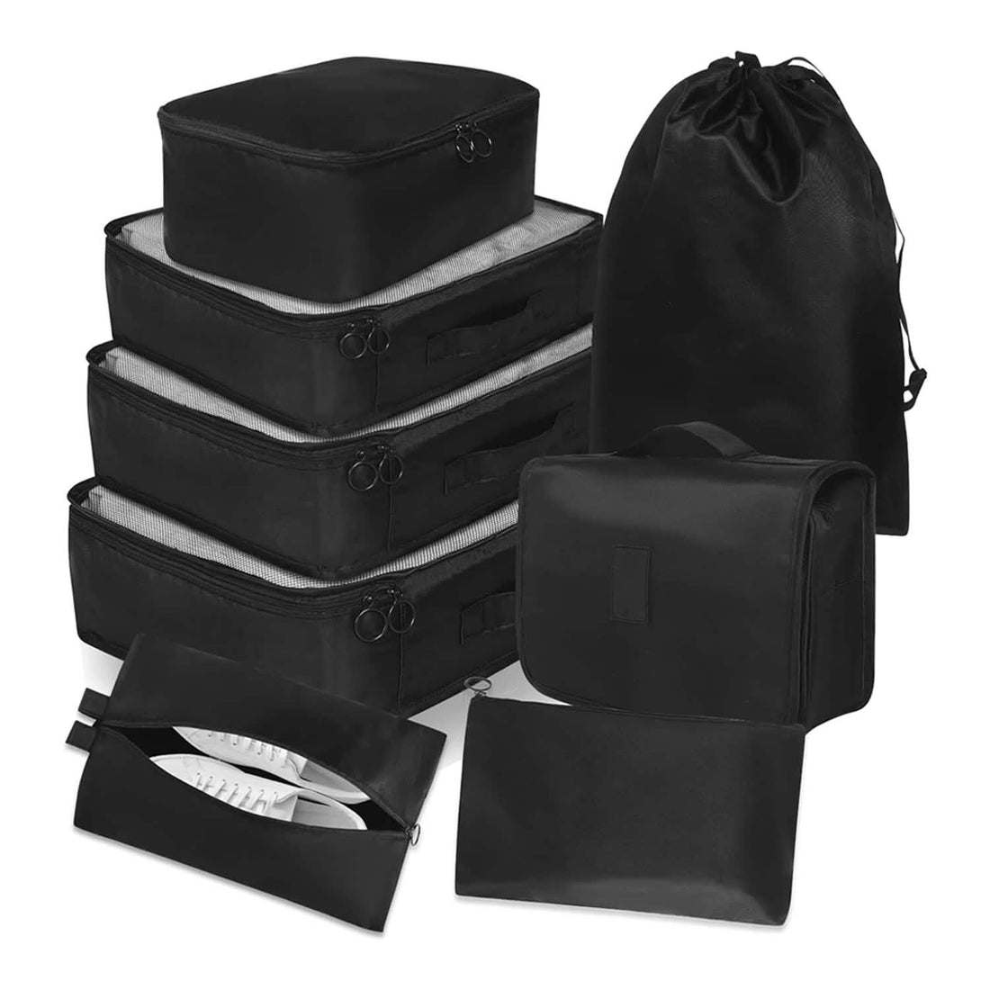 Lightweight Packing Cubes Set with Toiletries Bag Travel Suitcase Organizers Essentials
