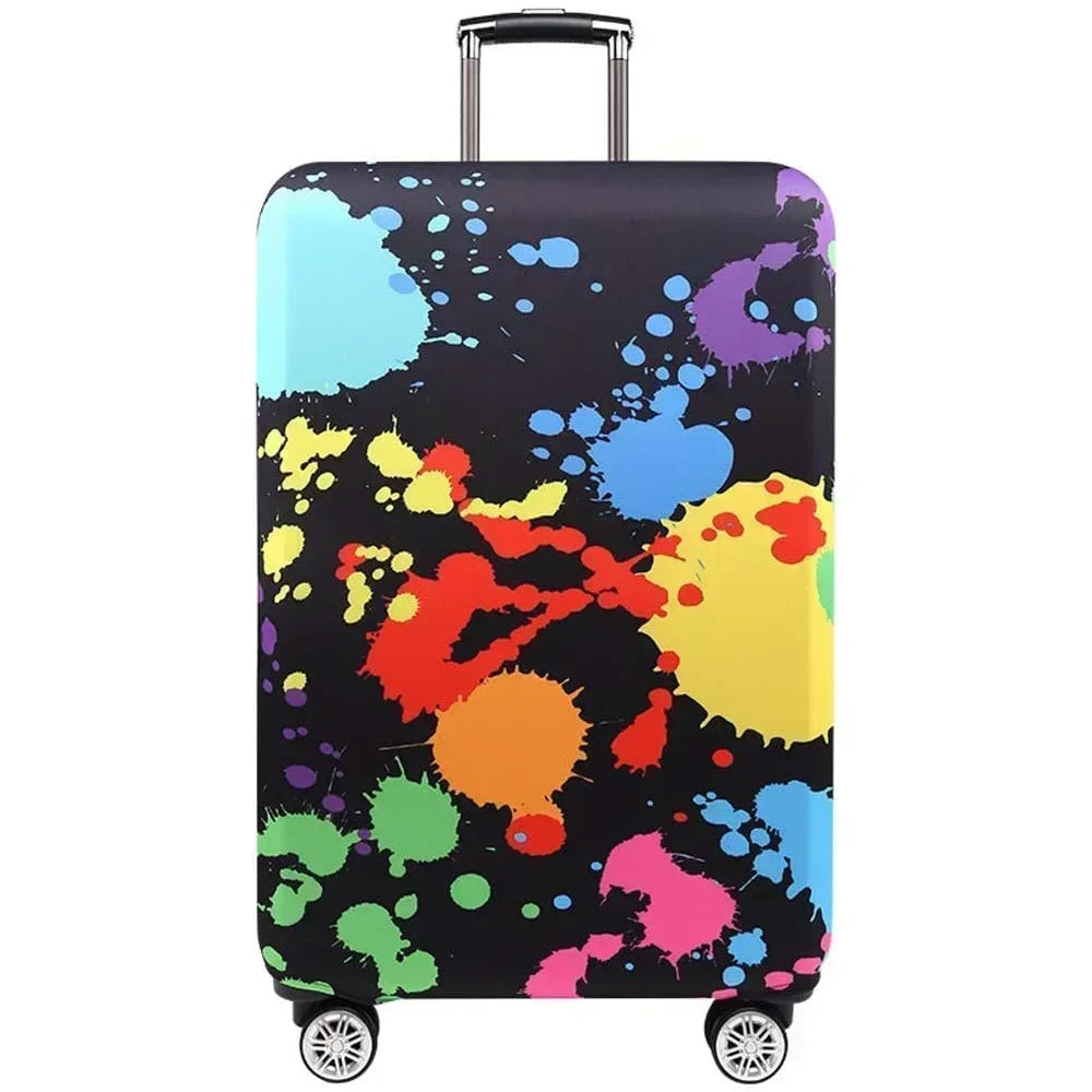 Washable Stretch Luggage Cover Geometric Print Suitcase Protector Travel Accessory Case
