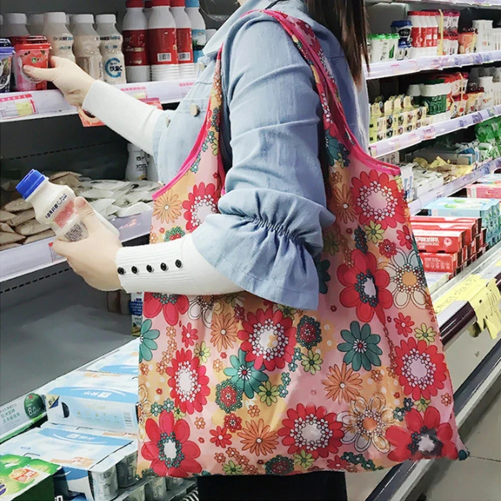 Big Eco Friendly Folding Shopping Bag Reusable Portable Travel Tote Handbag