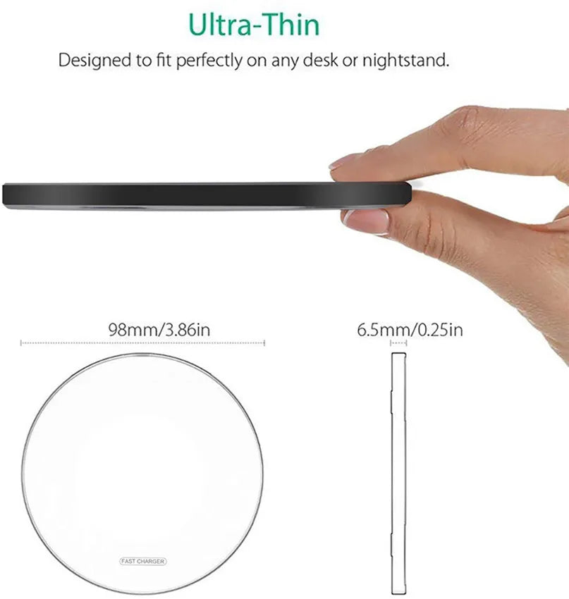 30W Wireless Charger Pad Fast Qi Charging Dock for Smartphones Devices