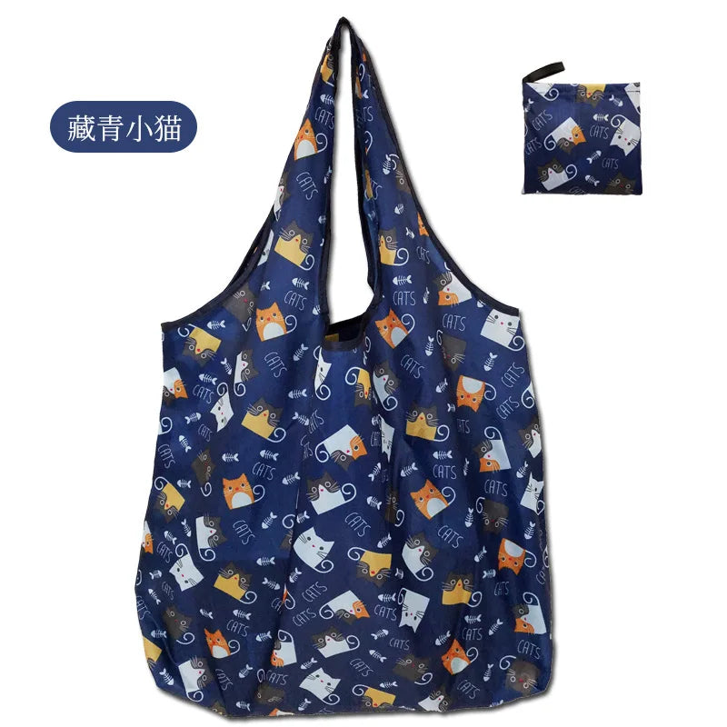 Big Eco Friendly Folding Shopping Bag Reusable Portable Travel Tote Handbag