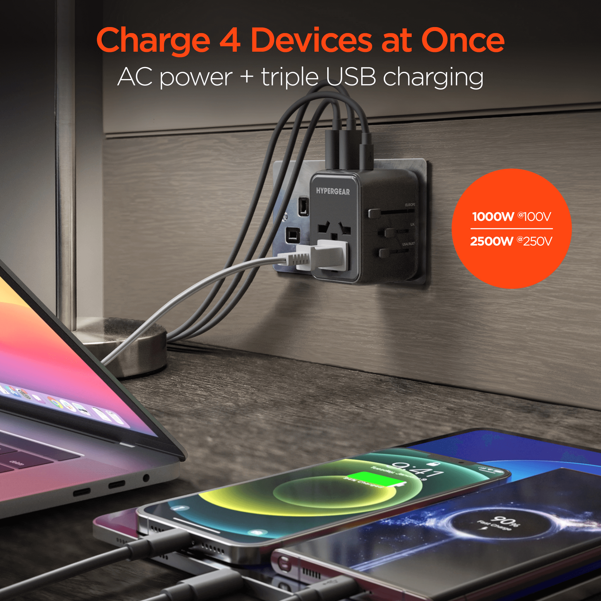 WorldCharge Universal Travel Adapter with USB-C