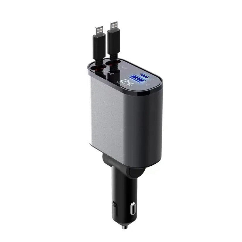 Metal Car Charger 100W Fast Charging USB Type C Power Adapter