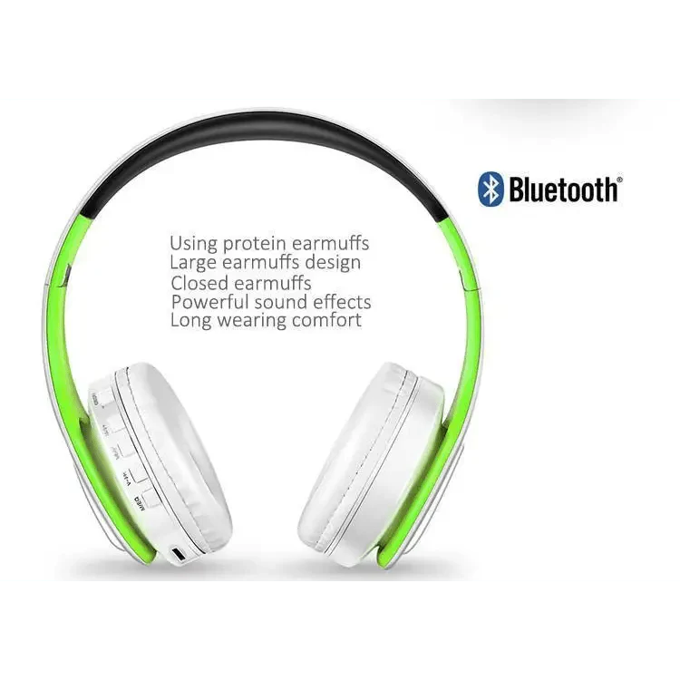Folding Bluetooth Wireless Stereo Headphones with Mic Comfortable Modern Earmuffs Design