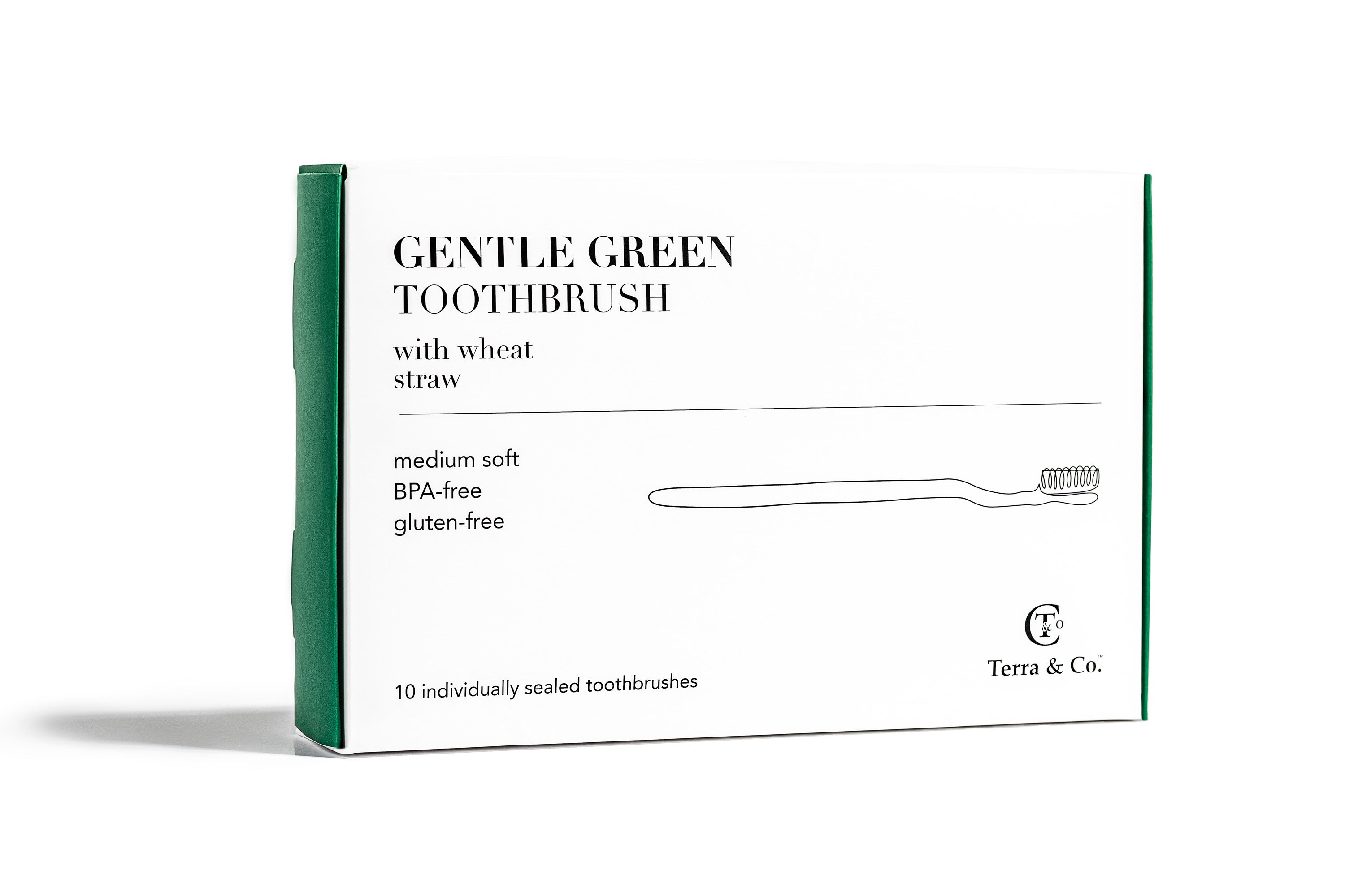 Gentle Green Wheat Straw Toothbrush Family Pack BPA Free Travel Friendly