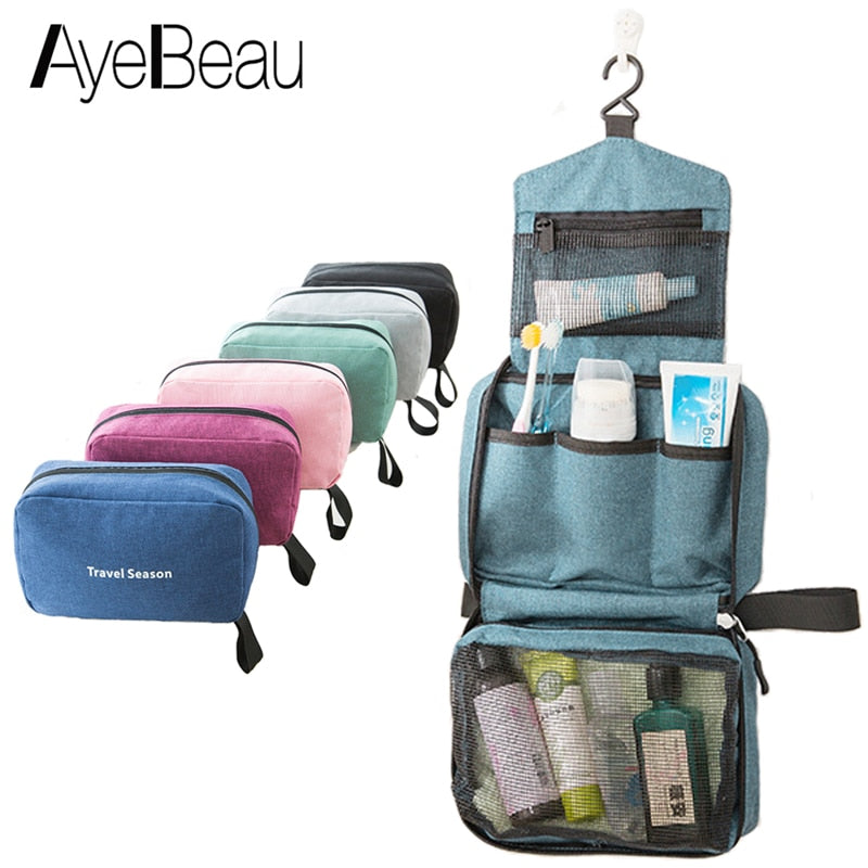 Nylon Vanity Toiletry Makeup Bag Travel Organizer Cosmetic Storage Case Pouch