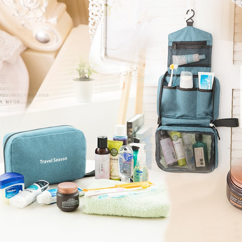Nylon Vanity Toiletry Makeup Bag Travel Organizer Cosmetic Storage Case Pouch