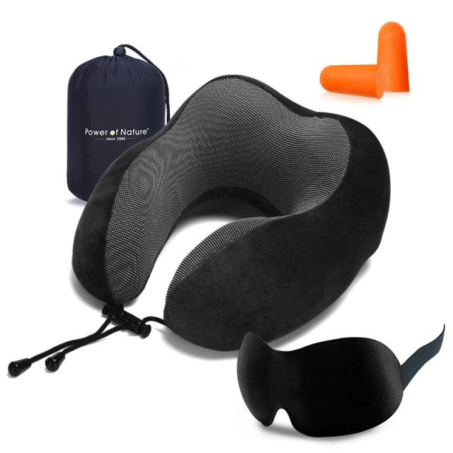 U Shaped Memory Foam Travel Pillow Neck Support with Eye Mask