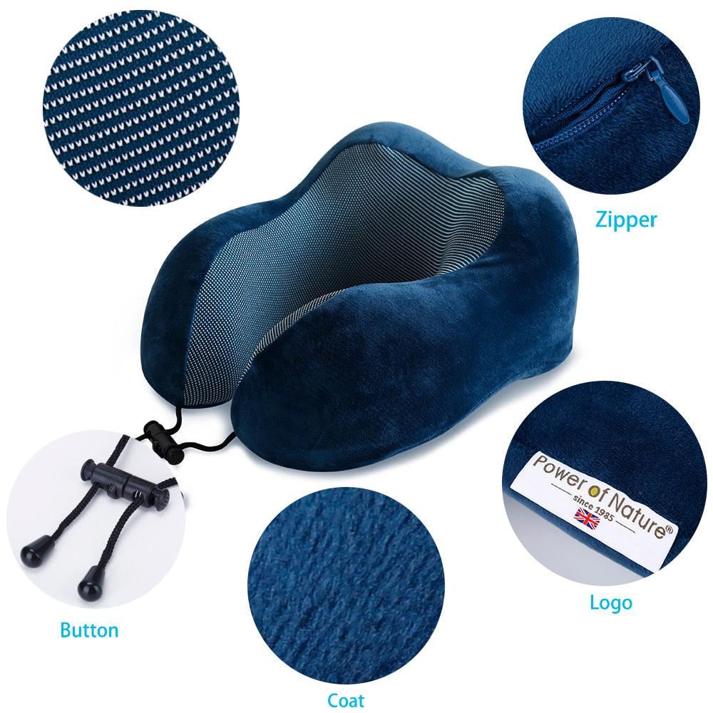 U Shaped Memory Foam Travel Pillow Neck Support with Eye Mask