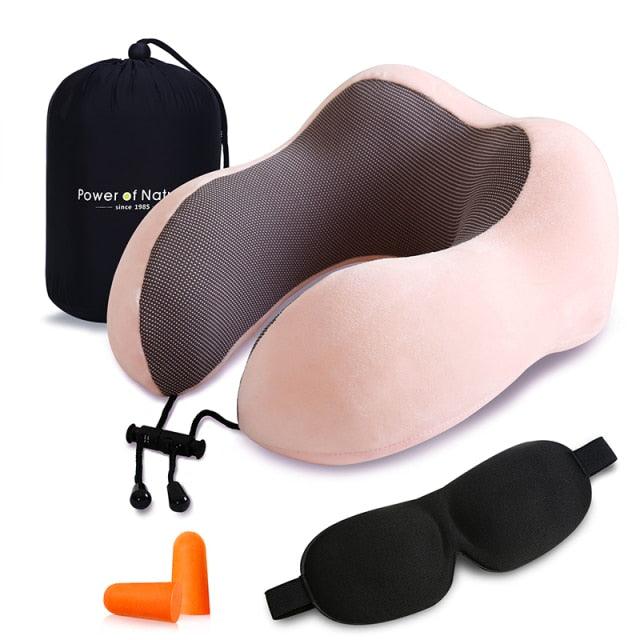 U Shaped Memory Foam Travel Pillow Neck Support with Eye Mask