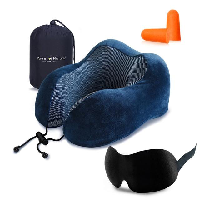 U Shaped Memory Foam Travel Pillow Neck Support with Eye Mask