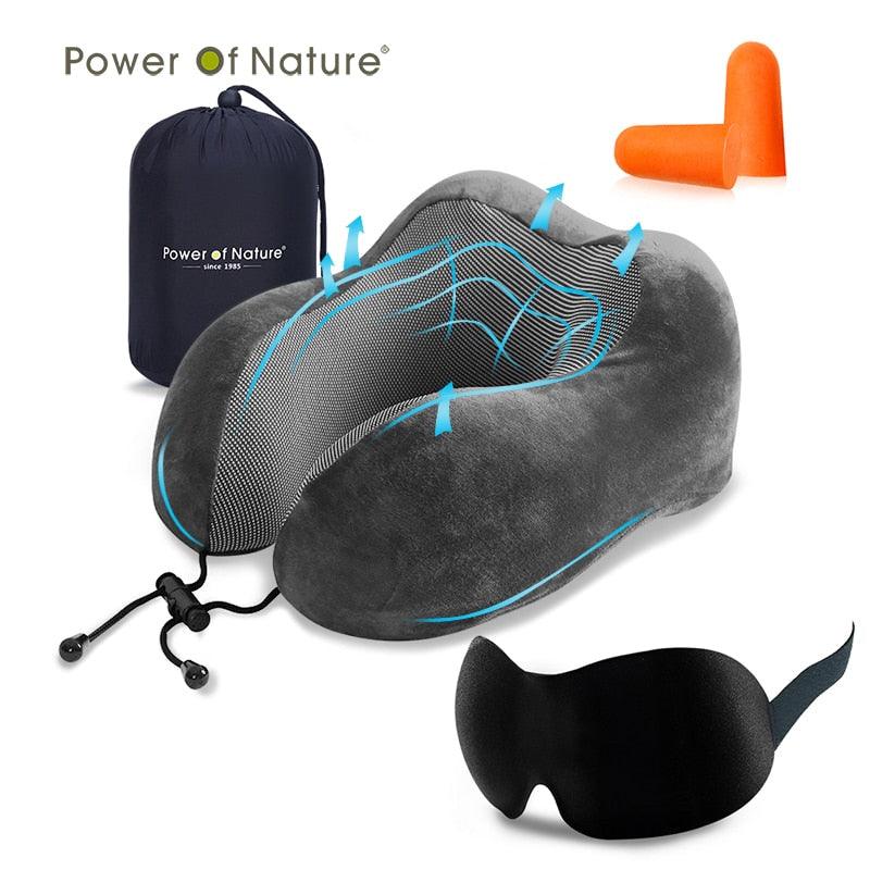 U Shaped Memory Foam Travel Pillow Neck Support with Eye Mask