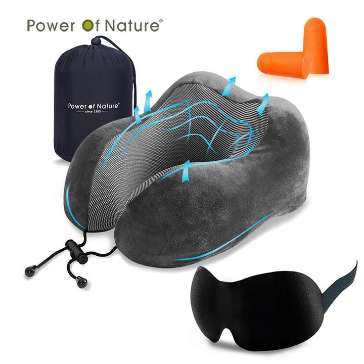 U Shaped Memory Foam Travel Pillow Neck Support with Eye Mask