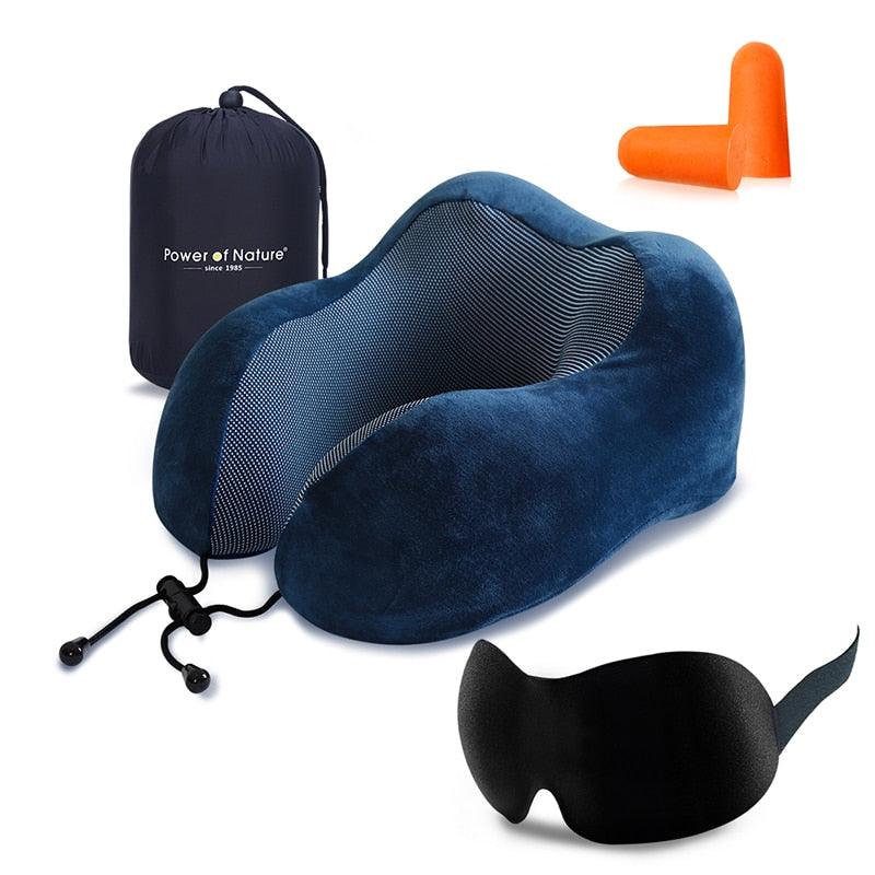 U Shaped Memory Foam Travel Pillow Neck Support with Eye Mask