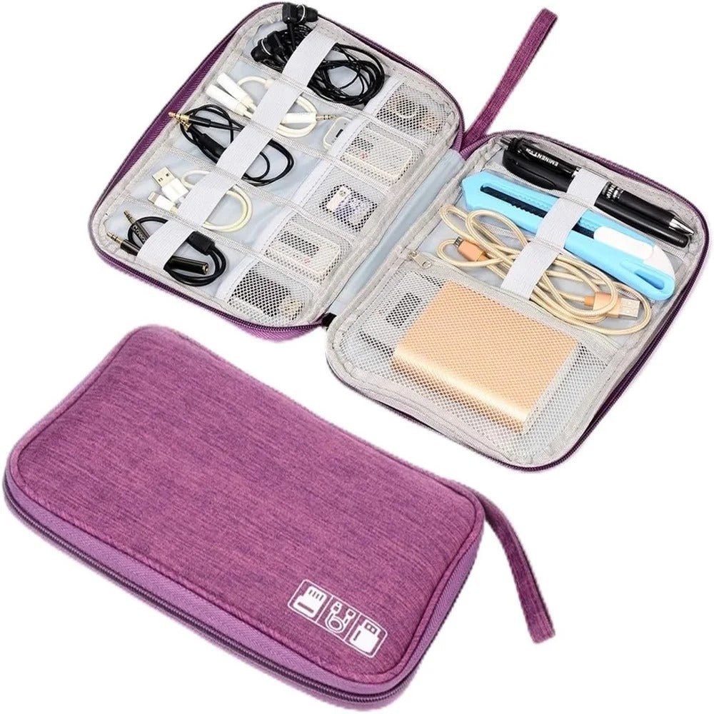 Waterproof Electronics Organizer Bag – Heavy-Duty Travel Cable Storage Pouch